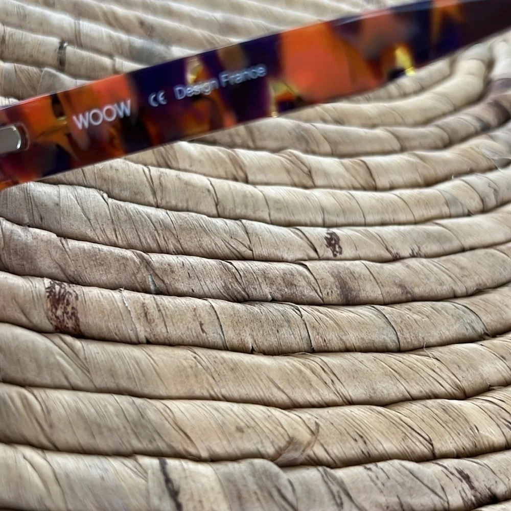 New WOOW Never Out Eyeglasses Modern Tortoise Orange Brown Non- Prescription